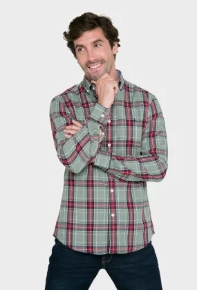Camisa estilo tartán kaki