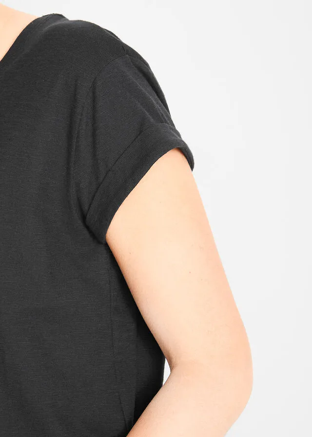 Camiseta boxy de manga corta Negro