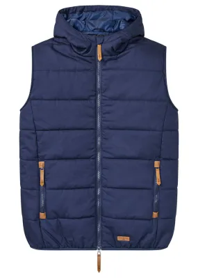Chaleco guateado con capucha Azul marino