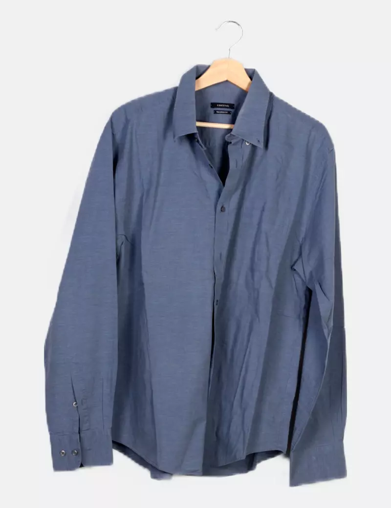 Cortefiel Camisa azul marino lisa