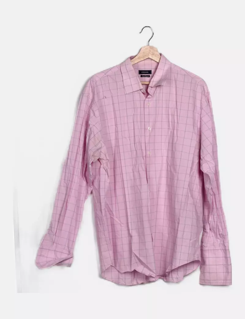 Cortefiel Camisa rosa cuadrados