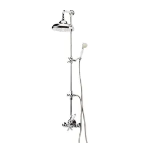 Grifo de ducha termostática con columna,rociador y accesorios ducha Bronce envejecido Retro Galindo