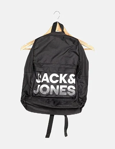 Jack & Jones Mochila negra logo