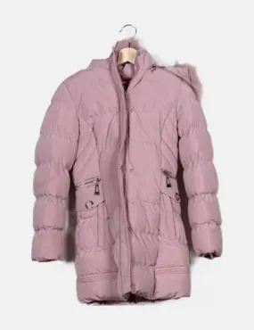 Kids star Plumífero rosa capucha