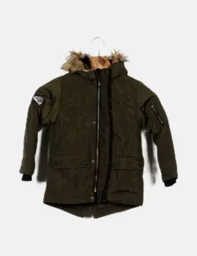 Lefties Parka verde capucha