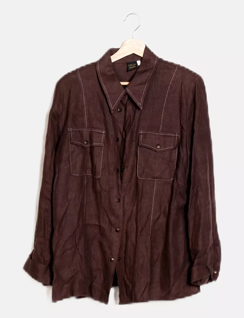 Lella Mode Camisa marrón básica