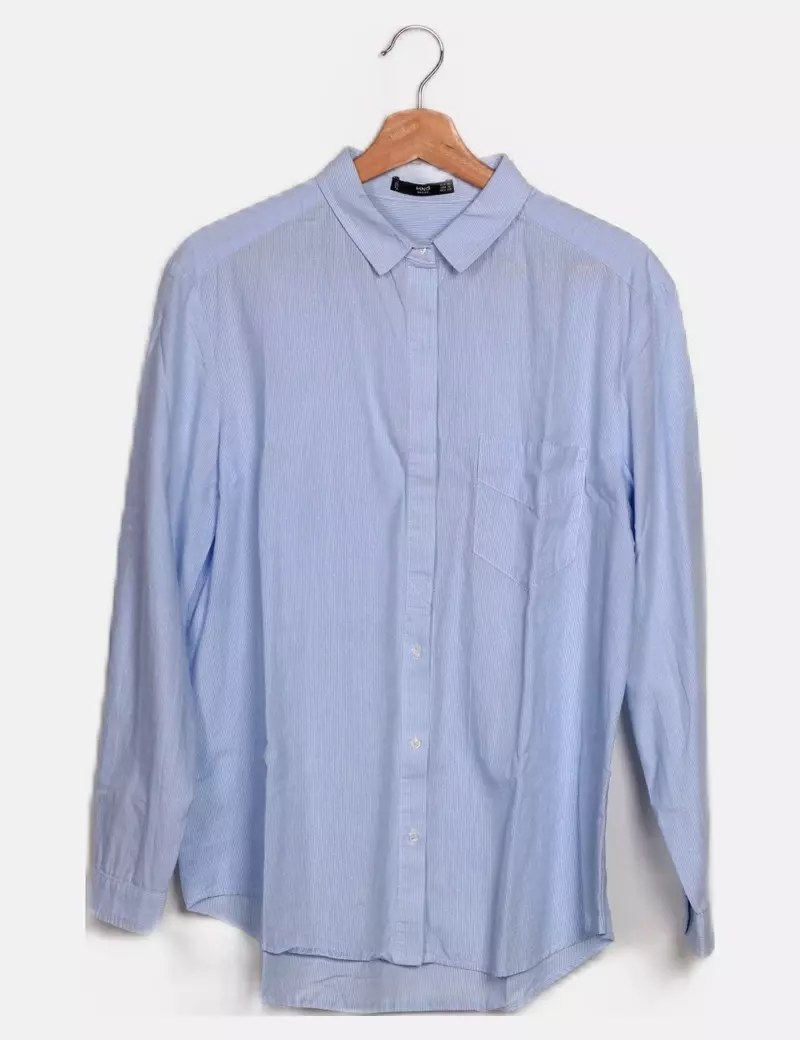 Mango Camisa azul estampada