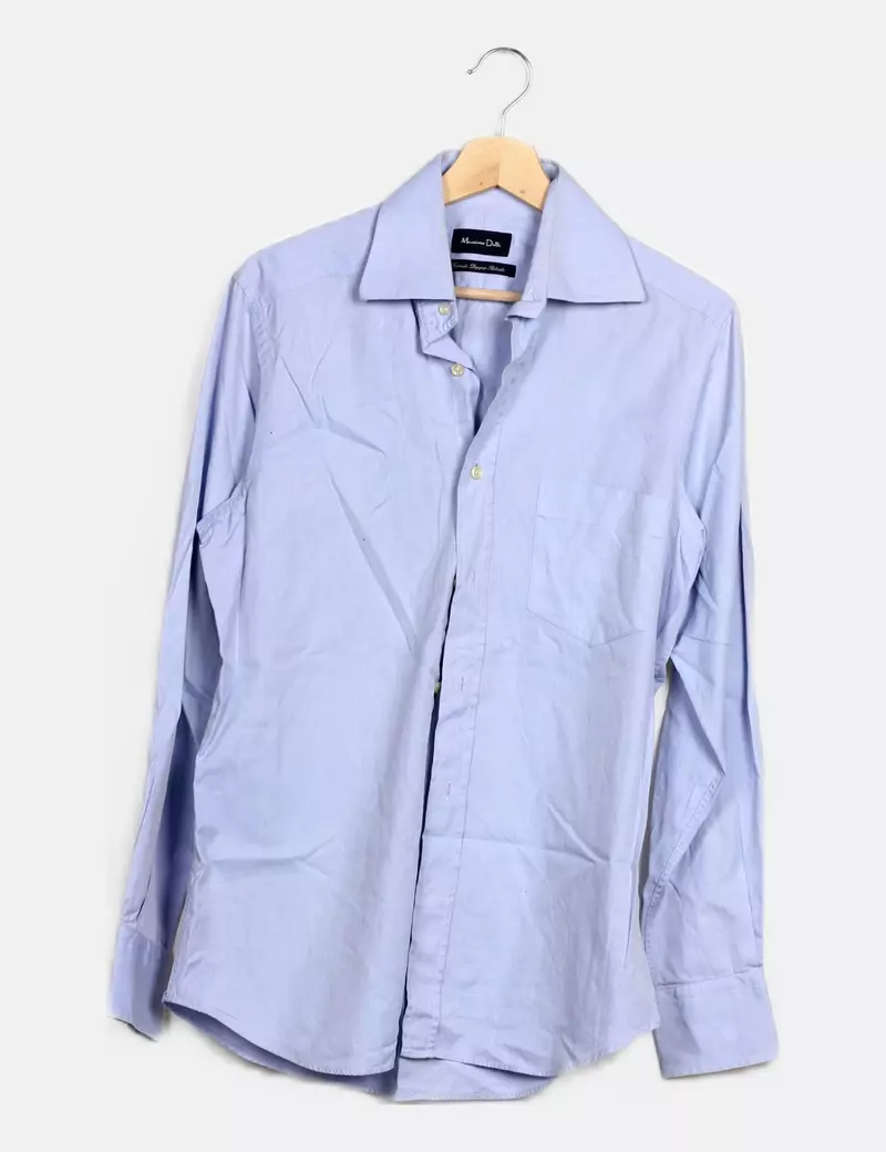 Massimo Dutti Camisa azul lisa