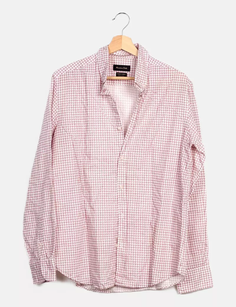Massimo Dutti Camisa rosa estampada