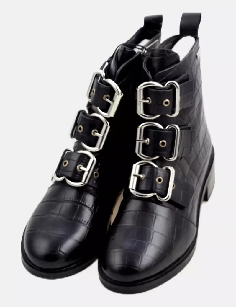 Pepe Jeans Bota animal print negra