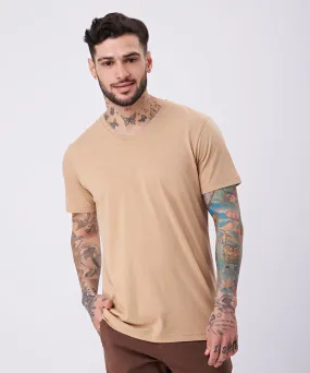 POLO MANGA CORTA BASICO CUELLO V PV23 MARRON