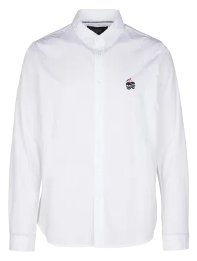 PRESTA - Camisa con cuello clásico en blanco