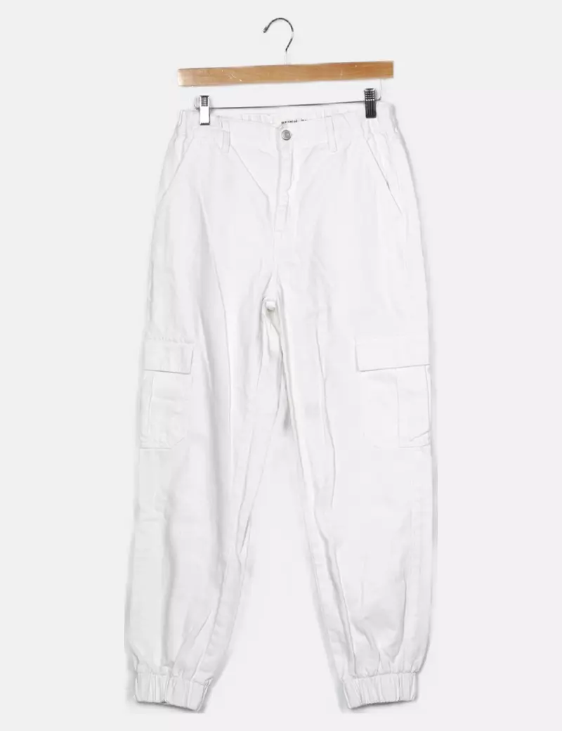 Pull&Bear Jeans baggy blanco
