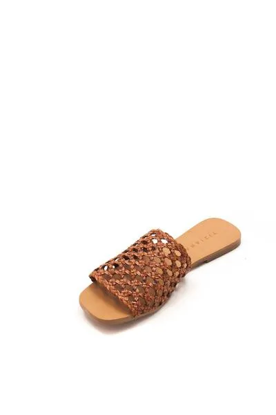 sandalia tiziana plana trenza cuero 