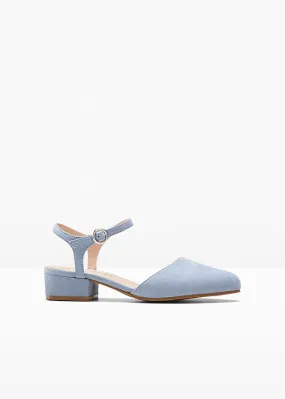 Zapatos de tacón con el talón al descubierto Azul perla