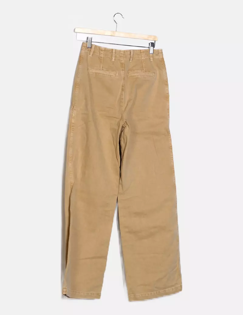 Zara Jeans denim wide leg beige