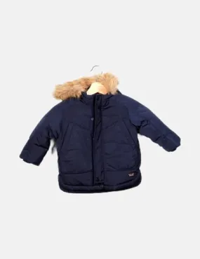 Zara Plumifero azul marino pelo capucha