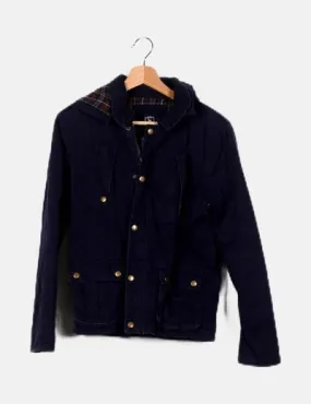 ZPY Chaqueta azul marina capucha
